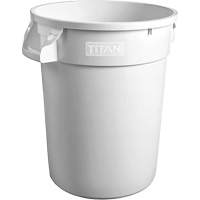 Contenant &agrave; d&eacute;chets Titan blanc pour usage intense, Plastique, 20 gal. US Action Paper