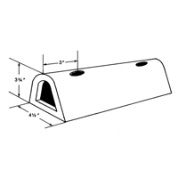 Extruded Rubber Dock Fenders, Rubber, 4-1/2" W x 12" L x 3-3/4" D Action Paper
