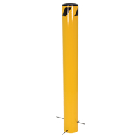 Pour-In-Place Bollards, Steel, 36-1/2" H x 5-9/16" W, Yellow Action Paper