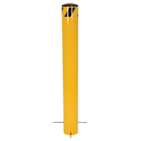 Pour-In-Place Bollards, Steel, 36-1/2" H x 5-9/16" W, Yellow Action Paper