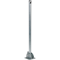 Fold-Down Bollards, Steel, 42" H x 1-3/4" W, Silver Action Paper