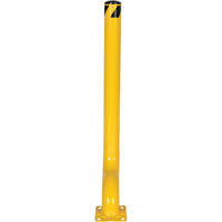 Offset Bollard, Steel, 54" H x 4-1/2" W, Yellow Action Paper