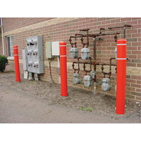 Polyethylene Bollard Covers, 6-5/8" Dia. x 52" L, Red Action Paper