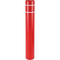 Polyethylene Bollard Covers, 4-1/2" Dia. x 52" L, Red Action Paper