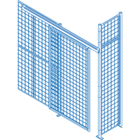 Wire Mesh Partition Components - Sliding Doors, 4' W x 8' H Action Paper
