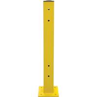 Poteau double pour barri&egrave;re de s&eacute;curit&eacute;, Acier, 5" lo x 44" h, Jaune s&eacute;curit&eacute; OSHA Action Paper
