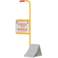 Wheel Chock with Handle & Sign, 7" W x 11-7/8" D x 7-11/16" H Action Paper