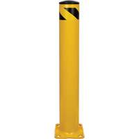 Safety Bollard, Steel, 36" H x 5-1/2" W, Yellow Action Paper