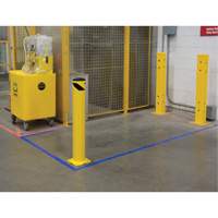 Safety Bollard, Steel, 36" H x 5-1/2" W, Yellow Action Paper