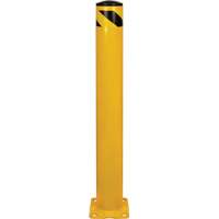Safety Bollard, Steel, 42" H x 5-1/2" W, Yellow Action Paper