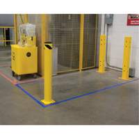 Safety Bollard, Steel, 42" H x 5-1/2" W, Yellow Action Paper