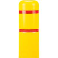 Polyethylene Bollard Cover, 4-1/2" Dia. x 52" L, Red/Yellow Action Paper