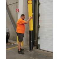 Polyethylene Bollard Cover, 6-5/8" Dia. x 60" L, Red/Yellow Action Paper