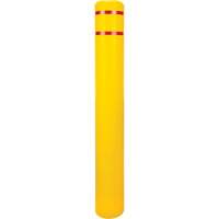 Polyethylene Bollard Cover, 6-5/8" Dia. x 52" L, Red/Yellow Action Paper
