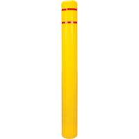 Polyethylene Bollard Cover, 6-5/8" Dia. x 60" L, Red/Yellow Action Paper