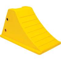Wheel Chocks with Aluminum Tread, Polyurethane, Safety Yellow, 11-1/4" W x 21" D x 12-1/4" H Action Paper