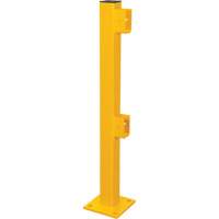 End Post for Light-Duty Guard Rails, Steel, 42" H, Safety Yellow Action Paper