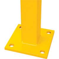 Corner Post for Light-Duty Guard Rails, Steel, 42" H, Safety Yellow Action Paper