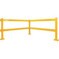 Lift-Out Guard Rail, Steel, 3' L x 4" H, Safety Yellow Action Paper
