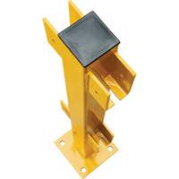 In-Line Post for Light-Duty Guard Rails, Steel, 42" H, Safety Yellow Action Paper