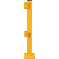 Corner Post for Light-Duty Guard Rails, Steel, 42" H, Safety Yellow Action Paper