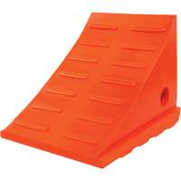 35 Ton General Purpose Wheel Chock, Urethane, Orange Action Paper