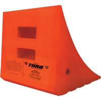 70 Ton Large Equipment Wheel Chock, Urethane, Orange Action Paper