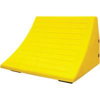 70 Ton Large Equipment Wheel Chock with Handle, Urethane, Yellow Action Paper