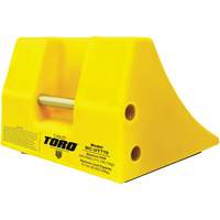 70 Ton Large Equipment Wheel Chock with Handle, Urethane, Yellow Action Paper