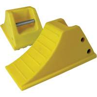 40 Ton Large Equipment Wheel Chock with Grip Pads, Urethane, Yellow Action Paper