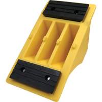 75 Ton Large Equipment Wheel Chock with Grip Pads, Urethane, Yellow Action Paper
