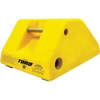 255 Ton Large Equipment Wheel Chock with Handle & Hole, Urethane, Yellow Action Paper