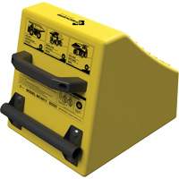 Checkers Safety Heavy-Duty Ultra Class Mining Wheel Chock, HDPE, Yellow, 14-1/2" W x 17-1/2" D x 16" H Action Paper