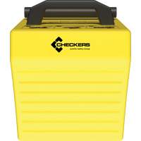 Checkers Safety Heavy-Duty Ultra Class Mining Wheel Chock, HDPE, Yellow, 14-1/2" W x 17-1/2" D x 16" H Action Paper
