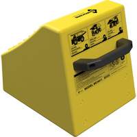Checkers Safety Heavy-Duty Ultra Class Mining Wheel Chock without Bracket, HDPE, Yellow, 14-1/2" W x 17-1/2" D x 16" H Action Paper