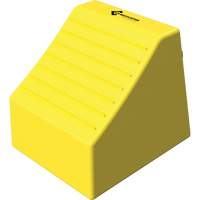 Checkers Safety Heavy-Duty Ultra Class Mining Wheel Chock without Bracket, HDPE, Yellow, 14-1/2" W x 17-1/2" D x 16" H Action Paper