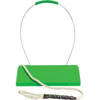 Checkers Safety SafeRay  Aircraft Wheel Chock with Loop Rope Ergonomic Handle, Urethane, Fluorescent Green, 24" W x 8" D x 6" H Action Paper