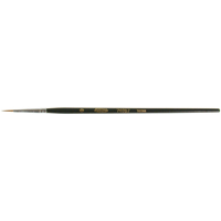 Artist Paint Brush, 1/16" Brush Width, Red Sable, Wood Handle Action Paper