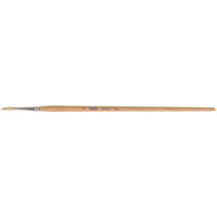 Pure White Bristle Round Marking Paint Brush, 3/16" Brush Width, White China, Wood Handle Action Paper
