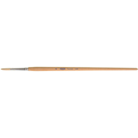 Pure White Bristle Round Marking Paint Brush, 7/32" Brush Width, White China, Wood Handle Action Paper