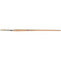Pure White Bristle Round Marking Paint Brush, 1/4" Brush Width, White China, Wood Handle Action Paper