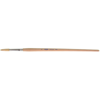 Pure White Bristle Round Marking Paint Brush, 9/32" Brush Width, White China, Wood Handle Action Paper