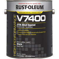 High-Performance V7400 System 340 VOC DTM Alkyd Enamel, Black, High-Gloss, Gallon Action Paper