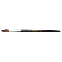 Black Pointed Bristle Artist Brush, 5.7 mm Brush Width, Camel Hair, Wood Handle Action Paper