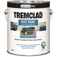 Peinture antirouille &agrave; base d'eau Tremclad, 3,78 L, Gallon, Noir Action Paper