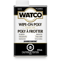 Teinture &agrave; essuyage en poly Watco, 473 ml, Transparent, Brillant Action Paper