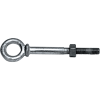 Eye Bolts, 3/8" Dia., 2-1/2" L, Galvanized, 1200 lbs. (0.6 tons) Capacity Action Paper