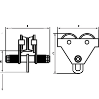 Adjustable Trolleys, 1000 lbs. (0.5 tons) Action Paper