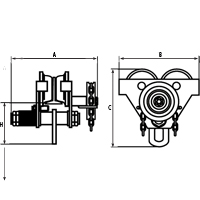 Adjustable Trolleys, 1000 lbs. (0.5 tons) Capacity, 2-11/16" - 5-1/4" Action Paper