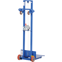 Platform Lift Stacker, Hand Winch Operated, 400 lbs. Capacity, 58" Max Lift Action Paper